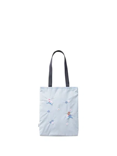 Familiar Kids' X Lesportsac Vertical City Tote Floral-appliqué Tote Bag In Blue