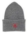 Family First Beanie Hat With Logo In Grey