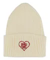Family First Beanie Hat Heart In White