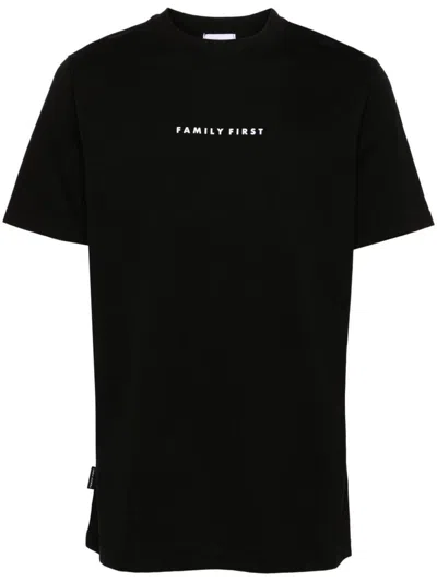 Family First Logo-print Cotton T-shirt In Black