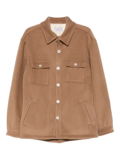 Family First Button-fastening Jacket In Brown