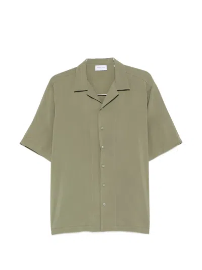 Family First Camp-collar Short-sleeve Shirt In Green