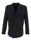 Family First Double-breasted Jacket In Black