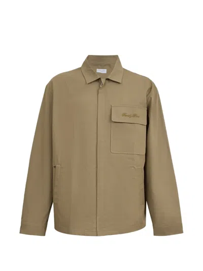 Family First Chest-pocket Shirt Jacket In Green
