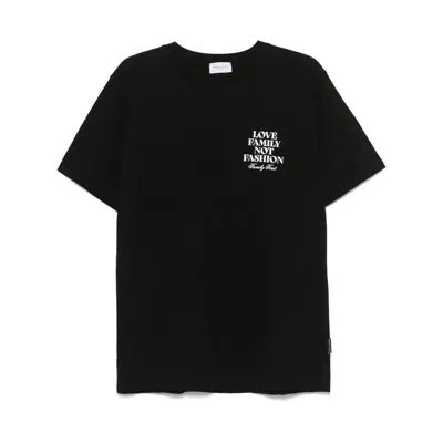 Family First Cotton T Shirts In Black