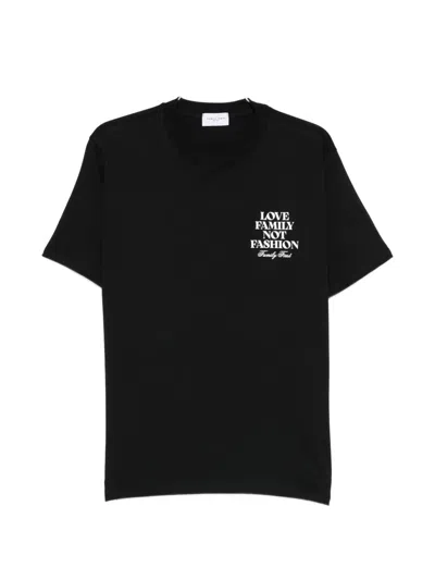 Family First Crew-neck Printed T-shirt In Black