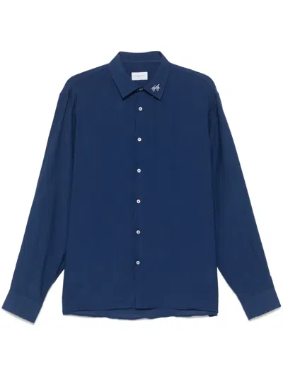 Family First Crinkled-finish Shirt In Blue