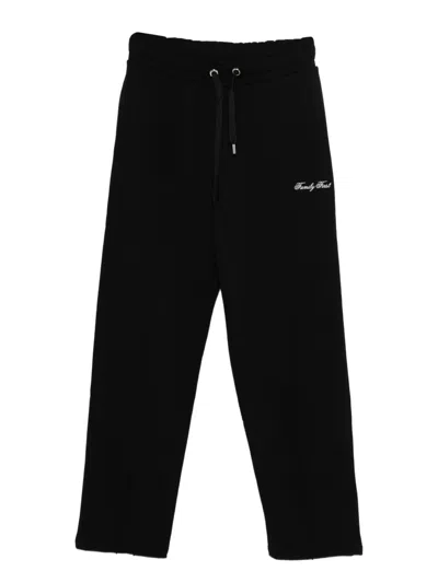 Family First Drawstring-fastening Logo-embroidered Track Pants In Black
