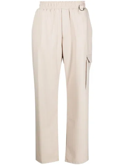 Family First Elastic-waist Straight-leg Trousers In Neutrals