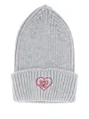 Family First Embroidered Beanie Hat In Gray