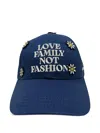 Family First Embroidered Cap In Blue