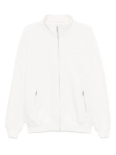 Family First Embroidered Logo Sweatshirts In White