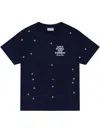 Family First Floral-embroidered T-shirt In Blue