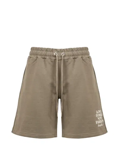 Family First Graphic-detail Drawstring Shorts In Transparent