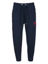 Family First Heart-embroidered Track Pants In Blue