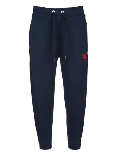 FAMILY FIRST HEART-EMBROIDERED TRACK PANTS