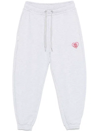 Family First Heart Logo Sweatpants In Grey