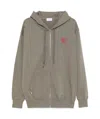 Family First Heart Zip-up Hoodie In Gray