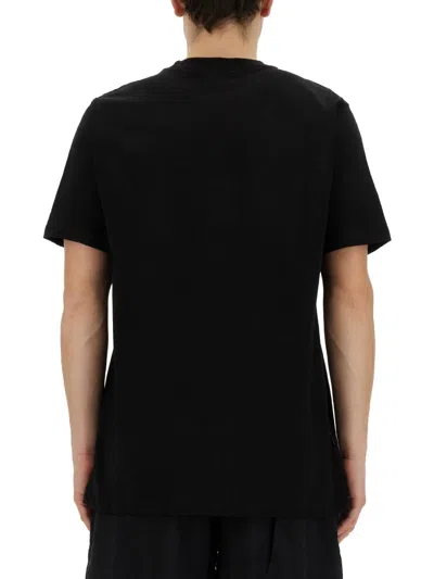 Family First Heart-embroidered Cotton T-shirt In Black