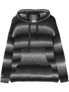 Family First Knitted Hoodie In Grey