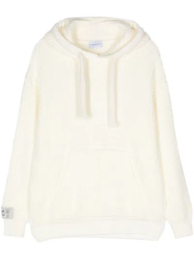 Family First Knitted Hoodie In White