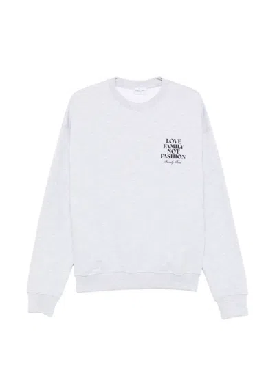 Family First Lettering Sweatshirt In White
