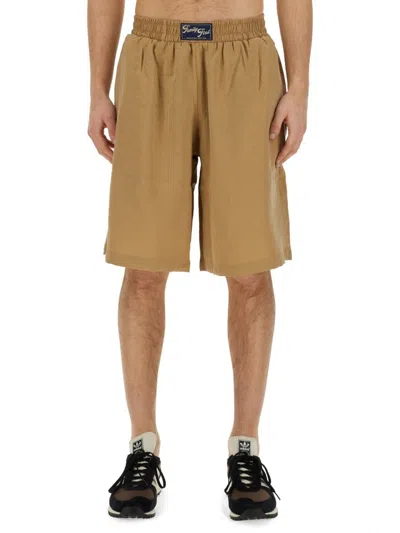Family First Bermuda With Logo In Beige