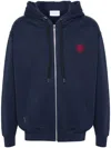 Family First Logo-embroidered Cotton Hoodie In Blue