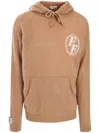 Family First Logo-embroidered Hoodie In Neutrals