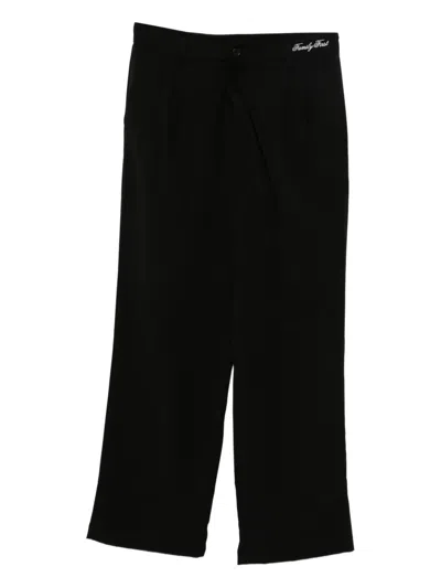 Family First Logo-embroidered Trousers In Black
