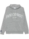 Family First Logo-jacquard Hoodie In Grey