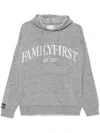 Family First Logo-jacquard Hoodie In Grey