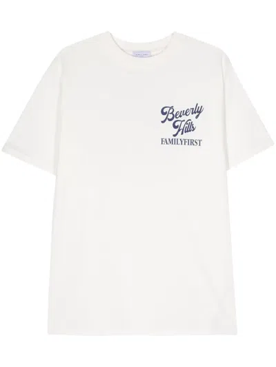 Family First Logo-print Cotton T-shirt In White