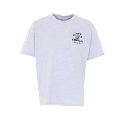 Family First Round Neck Print T-shirt In Blue