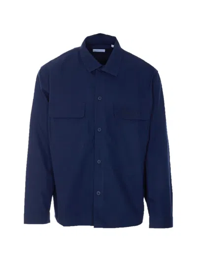 Family First Logo-embroidered Chest-pocket Jacket In Blue