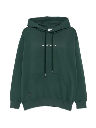Family First Logo-print Cotton Hoodie In Green