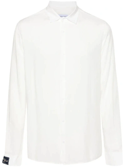 Family First Semi-sheer Long-sleeve Shirt In White
