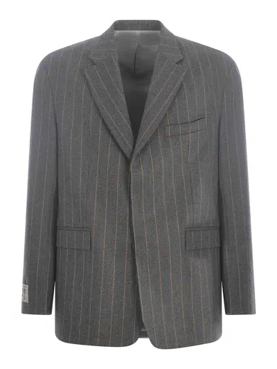 Family First Milano Single-breasted Jacket Family First In Wool Blend In Grey