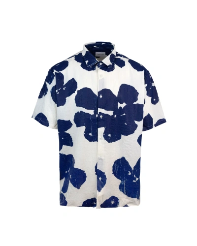 Family First Milano Blue Floral Shirt In Wh