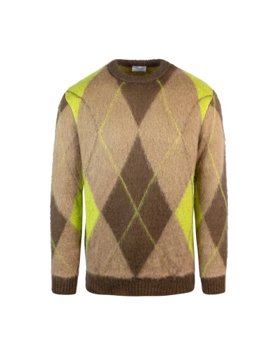 Family First Milano Diamond Crew Neck Jumper In Bnbrown