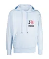 Family First Hooded Long-sleeved Sweater In Blue