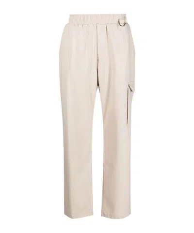 Family First Loose Belt Casual Pants In White