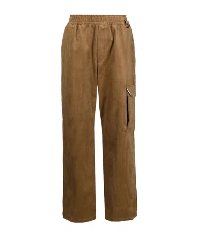 Family First Loose Waist Casual Pants In Brown