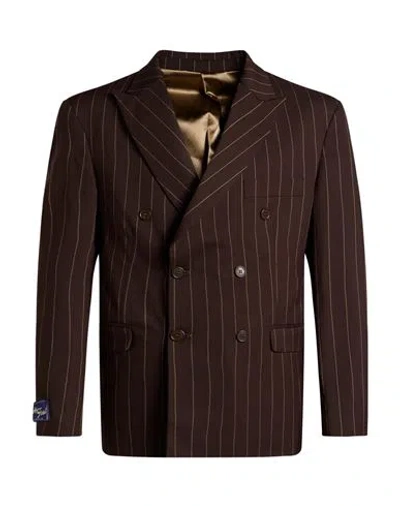 Family First Milano Man Blazer Chocolate Brown Size 40 Polyester, Viscose, Wool