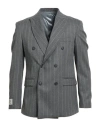 Family First Milano Man Blazer Grey Size 42 Polyester, Viscose, Wool, Elastane In Gray