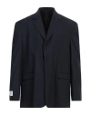 Family First Milano Man Blazer Black Size 42 Polyester, Viscose, Wool, Elastane In Blue