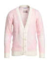 Family First Milano Man Cardigan Pink Size S Mohair Wool, Polyamide, Acrylic