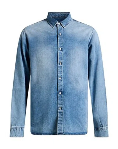 Family First Milano Man Denim Shirt Blue Size L Cotton