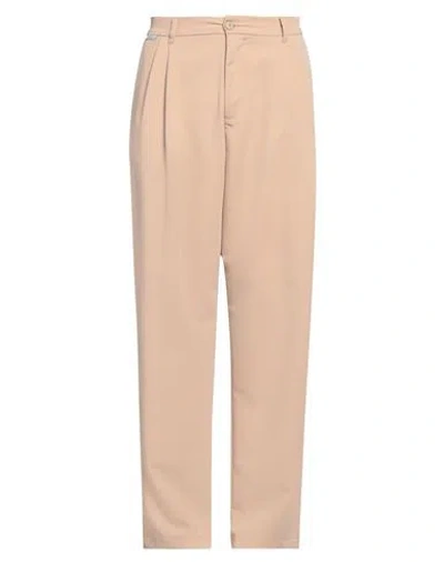 Family First Milano Man Pants Beige Size 36 Polyester, Viscose, Wool, Elastane