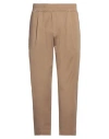 Family First Milano Man Pants Khaki Size Xl Cotton, Elastane In Beige